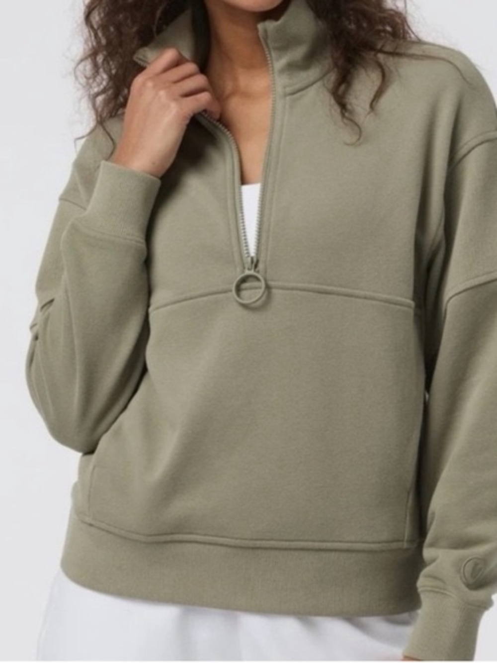 Vuori Sedona Pullover W’s Ribbed Crop 1/2 Zip Sweatshirt, size Small like NEW